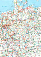 Mapa General  de las principales carreteras de Alemania.