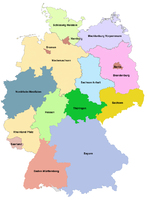 Mapa General de Los  Estados de La República de  Alemania.