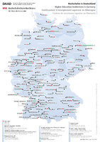 Mapa Genera de Todos los Centros de enseñanza superior en Alemania en el año 2005