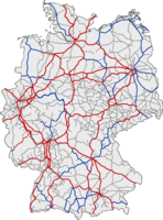 Lámina del Mapa General de La red ferroviaria de Alemania en el año 2010