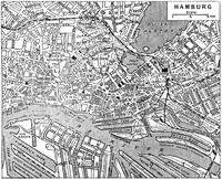 Mapa de Centro de Hamburgo 1922