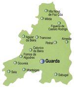 Guarda District Map, Portugal