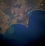 Satellite Image, Photo of Lisbon and Tagus River Estuary, Portugal