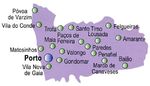 Porto District Map, Portugal
