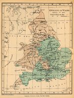 Mapa de Inglaterra y El País de Gales, Enero 1, 1643