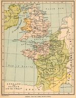 Mapa de Inglaterra y Francia en el Tiempo de Enrique I