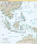 Mapa Físico del Sureste Asiático 1999