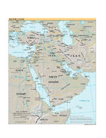 Mapa de Relieve Sombreado de Oriente Medio