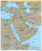 Mapa de Relieve Sombreado de Oriente Medio
