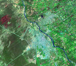 Imagen, Foto Satelite de la Ciudad de Santiago del Estero, Prov. Santiago del Estero, Argentina