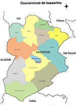 Kasserine Governorate Map, Tunisia