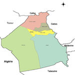 Kébili Governorate Map, Tunisia