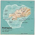 Mapa de Relieve Sombreado de Isla Rodrigues, Mauricio