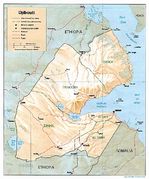 Mapa de Relieve Sombreado de Yibuti