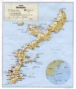 Mapa de Relieve Sombreado de Okinawa, Japón