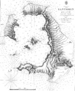 Mapa Archipiélago de Santorini, Grecia 1848