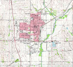 Mapa Topográfico de la Ciudad de Harlan, Iowa, Estados Unidos