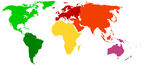 Mapa mudo del mundo colorado