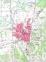Mapa Topográfico de la Ciudad de Batesville, Misisipi, Estados Unidos