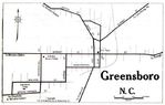 Mapa de la Ciudad de Greensboro, Carolina del Norte, Estados Unidos 1919