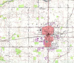 Mapa Topográfico de la Ciudad de Ada, Ohio, Estados Unidos