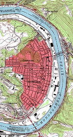 Mapa Topográfico de la Ciudad de Donora, Pensilvania, Estados Unidos