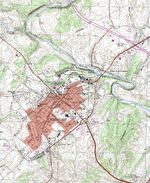 Mapa Topográfico de la Ciudad de Lexington, Virginia, Estados Unidos