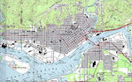 Mapa Topográfico de la Ciudad de Aberdeen, Washington, Estados Unidos