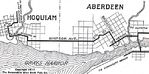 Mapa de las Ciudades de Hoquiam y Aberdeen, Washington, Estados Unidos 1917