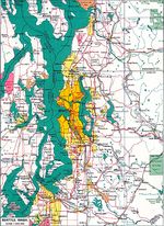 Mapa de la Ciudad de Seattle, Washington, Estados Unidos