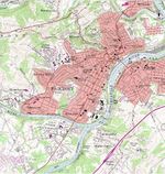 Mapa Topográfico de la Ciudad de Fairmont, Virginia Occidental, Estados Unidos
