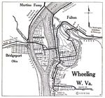 Mapa de la Ciudad de Wheeling, Virginia Occidental, Estados Unidos 1920