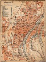 Mapa de Magdeburgo, Alemania 1910