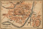 Mapa de Carcasona, Francia 1914