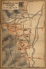 Mapa de las Cercanías de Luchon y the Monts Maudits, Francia 1914