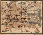 Mapa de Annecy, Francia 1914