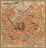 Mapa de Narbona, Francia 1914