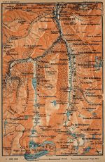 Mapa de las Cercanías de Cauterets, Francia 1914