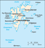 Mapa Político Pequeña Escala de Archipiélago Svalbard, Noruega