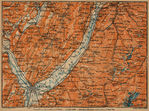 Mapa de las Remotas Cercanías de Grenoble, Francia 1914