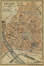 Mapa de Béziers, Francia 1914