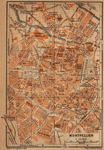 Mapa de Montpellier, Francia 1914