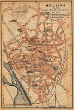 Mapa de Moulins, Francia 1914