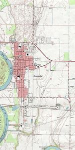 Mapa Topográfico de la Ciudad de Agostoa, Arkansas, Estados Unidos