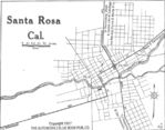 Mapa de la Ciudad de Santa Rosa, California, Estados Unidos 1917