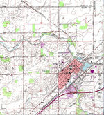 Mapa Topográfico de la Ciudad de Bluffton, Ohio, Estados Unidos