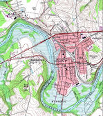 Mapa Topográfico de la Ciudad de Blairsville, Pensilvania, Estados Unidos