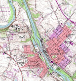 Mapa Topográfico de la Ciudad de Spring City y Royersford, Pensilvania, Estados Unidos