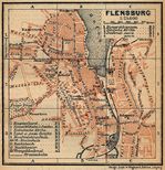Mapa de Flensburgo, Alemania 1910