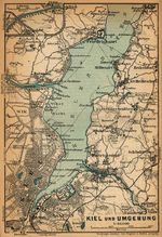 Mapa de las Cercanías de Kiel, Alemania 1910